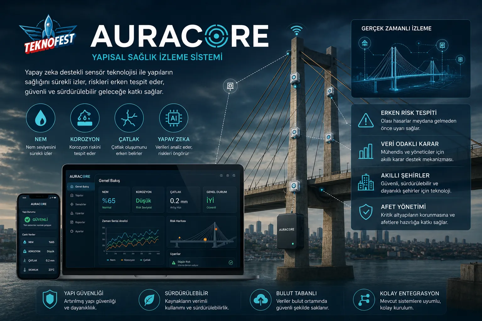 İSTEM AuroCore yapı sağlığı izleme